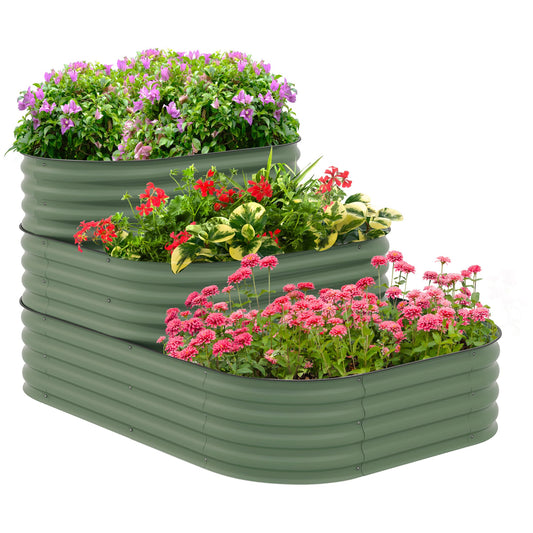 Zeus & Ruta 49.37-cu ft 43-in W x 62.25-in L x 32.25-in H Brown Metal Raised Garden Bed