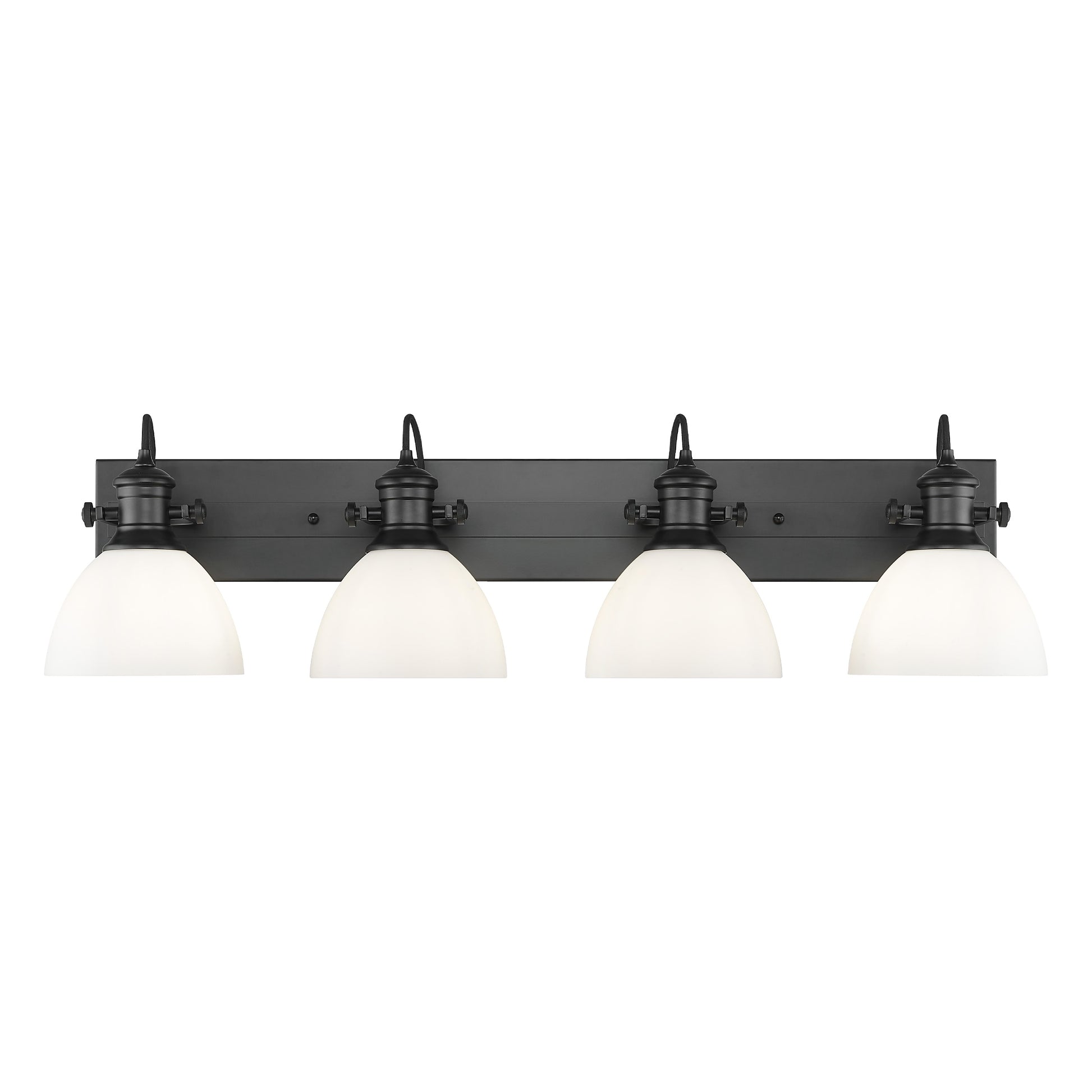 Golden Lighting Hines 8.25-in 4 -Light Matte Black Transitional Vanity light
