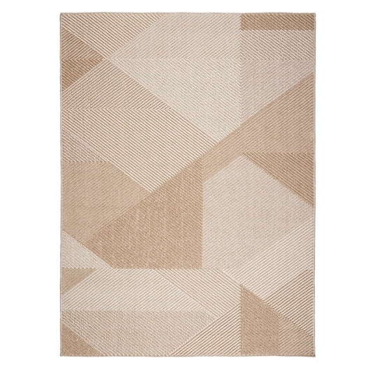 Obeetee Resort 6 x 9 (ft) Flatweave Beige Rectangular Indoor/Outdoor Abstract Pet Friendly Area rug