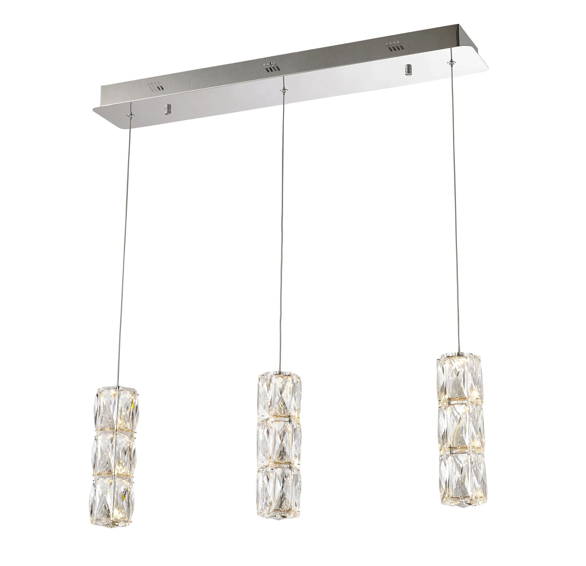 Elegant Decor Home Furnishing 3 -Light Chrome Modern/contemporary Linear Integrated LED Large Hanging Pendant light