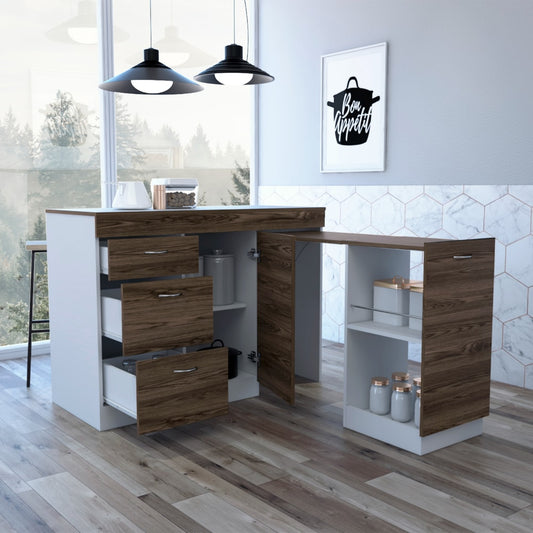 Runesay Brown MDF Base with MDF Kitchen Island ( 20.1 x 45.8 x 33.4 )