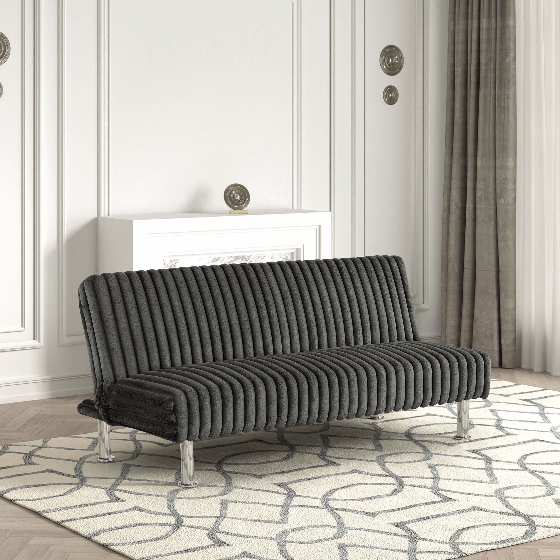 Furniture of America Nalgen Dark Gray Contemporary/Modern Polyester Sofa bed