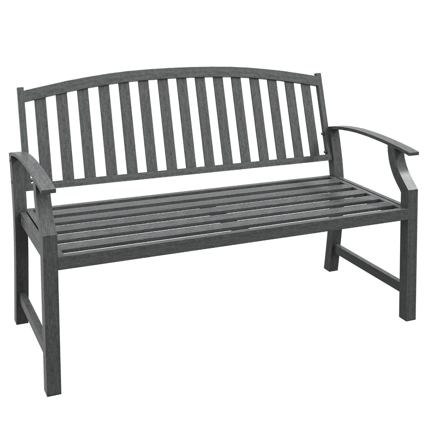 Miki Shinly Outdoor Patio Benches 50-in W x 33-in H Grey Steel Garden Bench