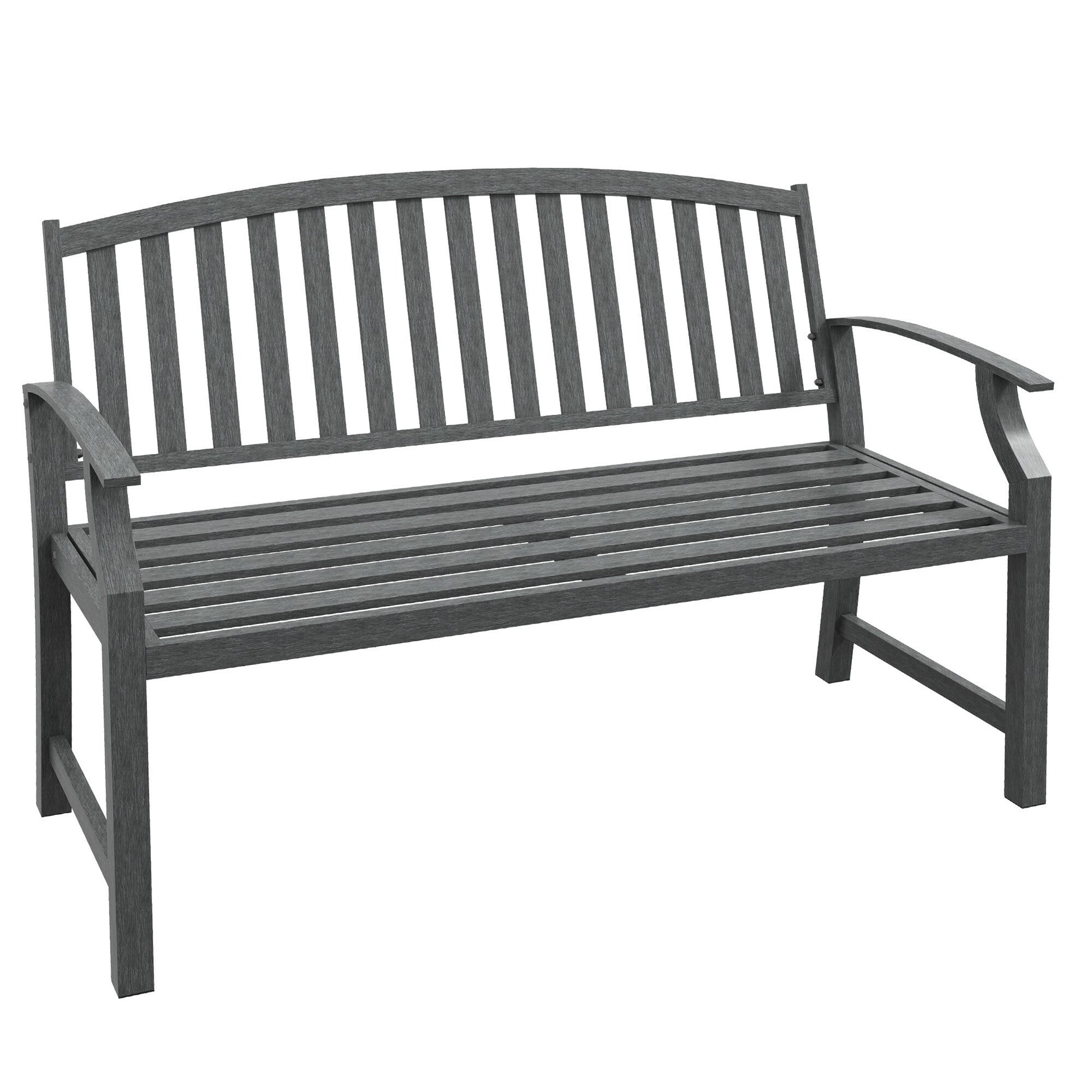 Miki Shinly Outdoor Patio Benches 50-in W x 33-in H Grey Steel Garden Bench