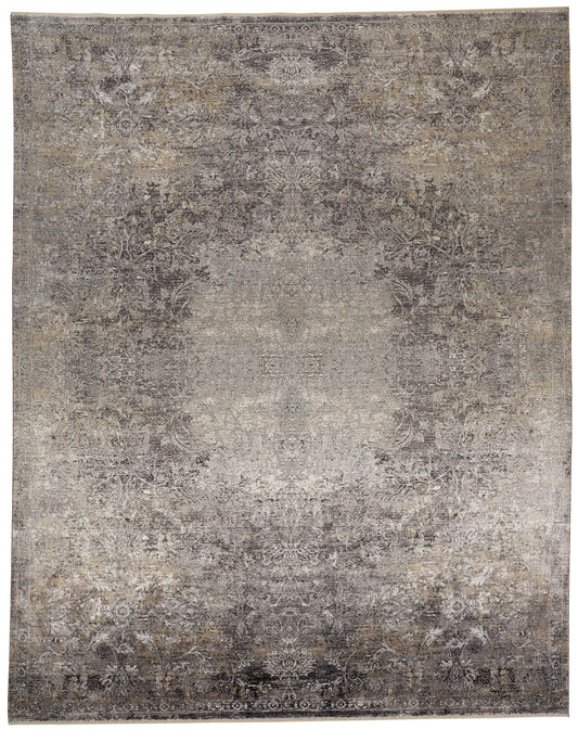 Room Envy Melmas 5 x 7 (ft) Loomed Stone Gray/Pewter Gray Rectangular Indoor Paisley Vintage Area rug