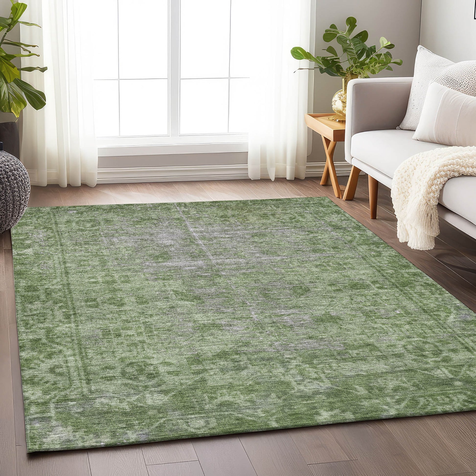 Addison Rugs Chantille ACN1228FE 10 x 14 (ft) Fern Rectangular Indoor/Outdoor Geometric Machine washable Pet Friendly Area rug