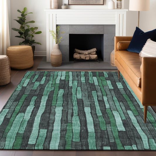Addison Rugs Chantille ACN1307SA 8 x 10 (ft) Sage Rectangular Indoor/Outdoor Geometric Machine washable Pet Friendly Area rug