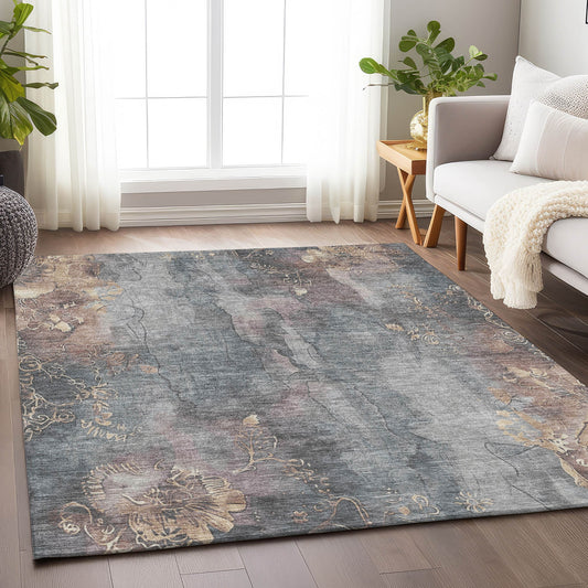 Addison Rugs Chantille ACN1869GY 9 x 12 (ft) Loomed Gray Rectangular Indoor/Outdoor Geometric Machine washable Pet Friendly Area rug