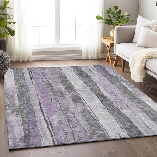 Addison Rugs Chantille ACN1874LV 8 x 10 (ft) Loomed Lavender Rectangular Indoor/Outdoor Geometric Machine washable Pet Friendly Area rug