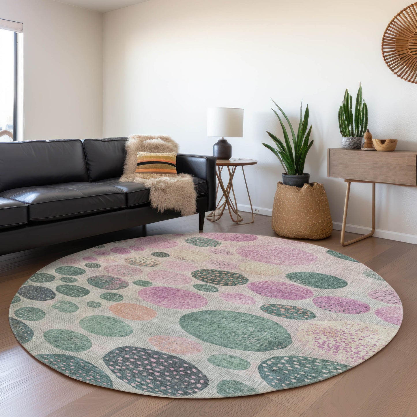 Addison Rugs Chantille ACN1899CS 8 x 8 (ft) Loomed Cactus Round Indoor/Outdoor Machine washable Pet Friendly Area rug