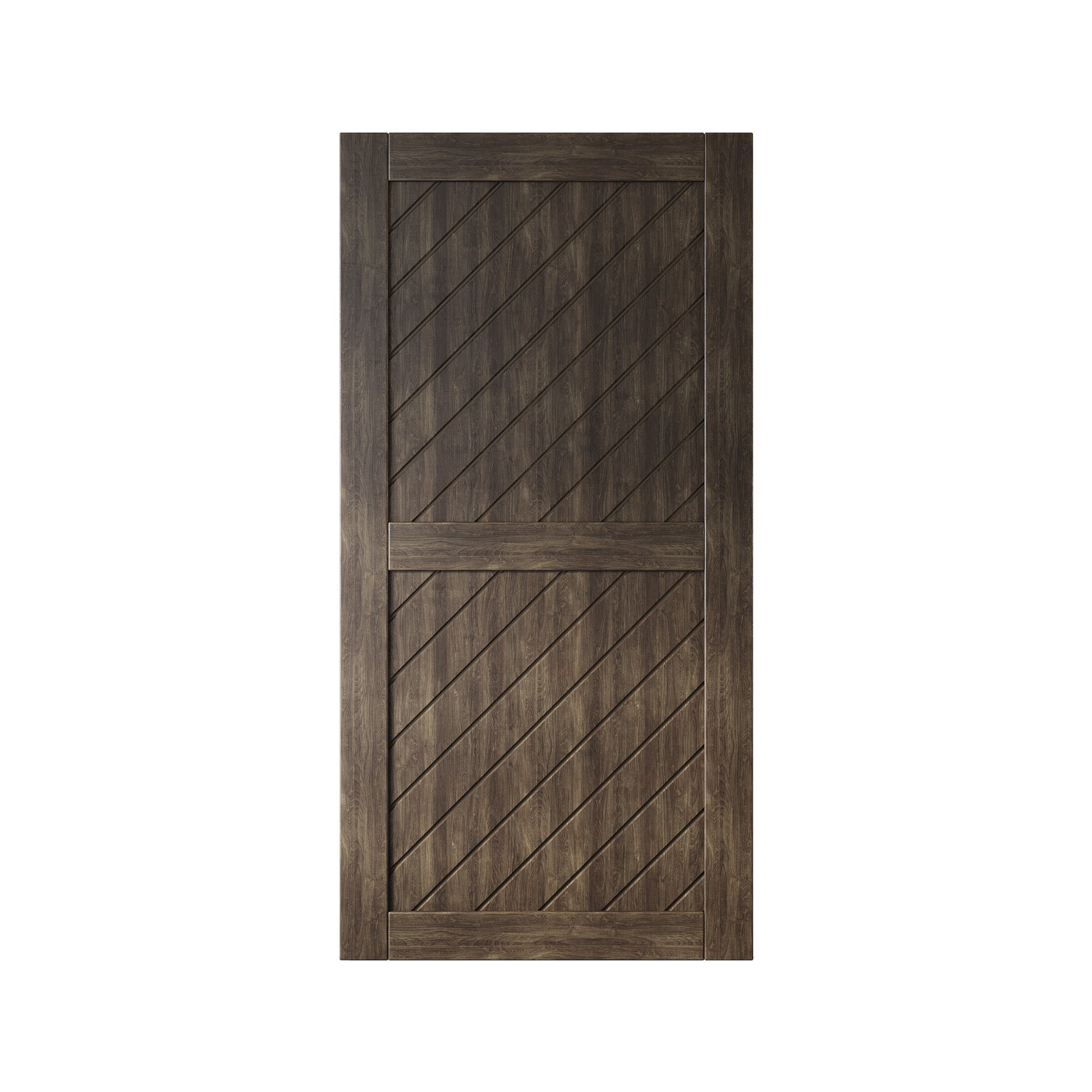 HOMACER 40-in x 80-in Ebony Prefinished Non-standard Pine Wood Solid core Single Barn Door (Hardware Not Included)