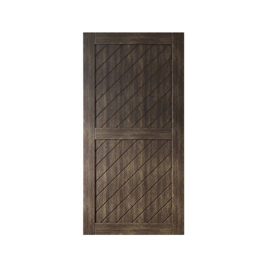 HOMACER 40-in x 80-in Ebony Prefinished Non-standard Pine Wood Solid core Single Barn Door (Hardware Not Included)