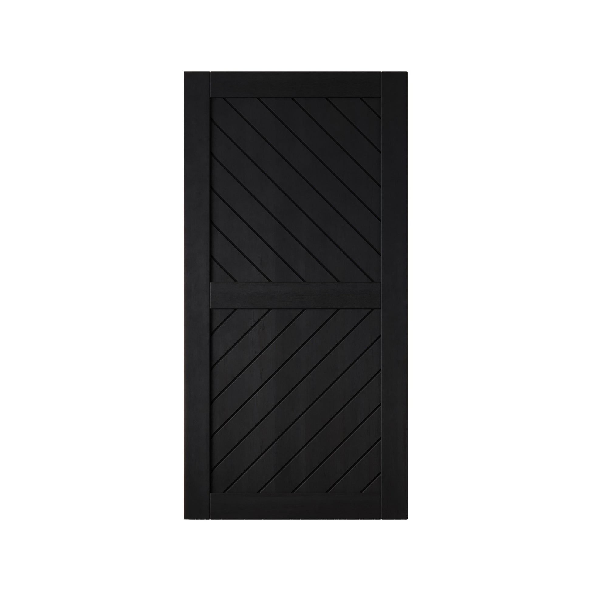 HOMACER 32-in x 80-in Black Prefinished Non-standard Pine Wood Solid core Single Barn Door (Hardware Not Included)