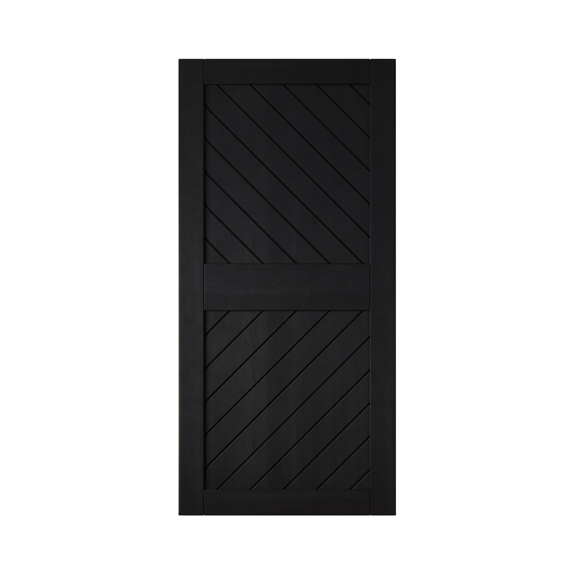 HOMACER 40-in x 84-in Black Prefinished Non-standard Pine Wood Solid core Single Barn Door (Hardware Not Included)
