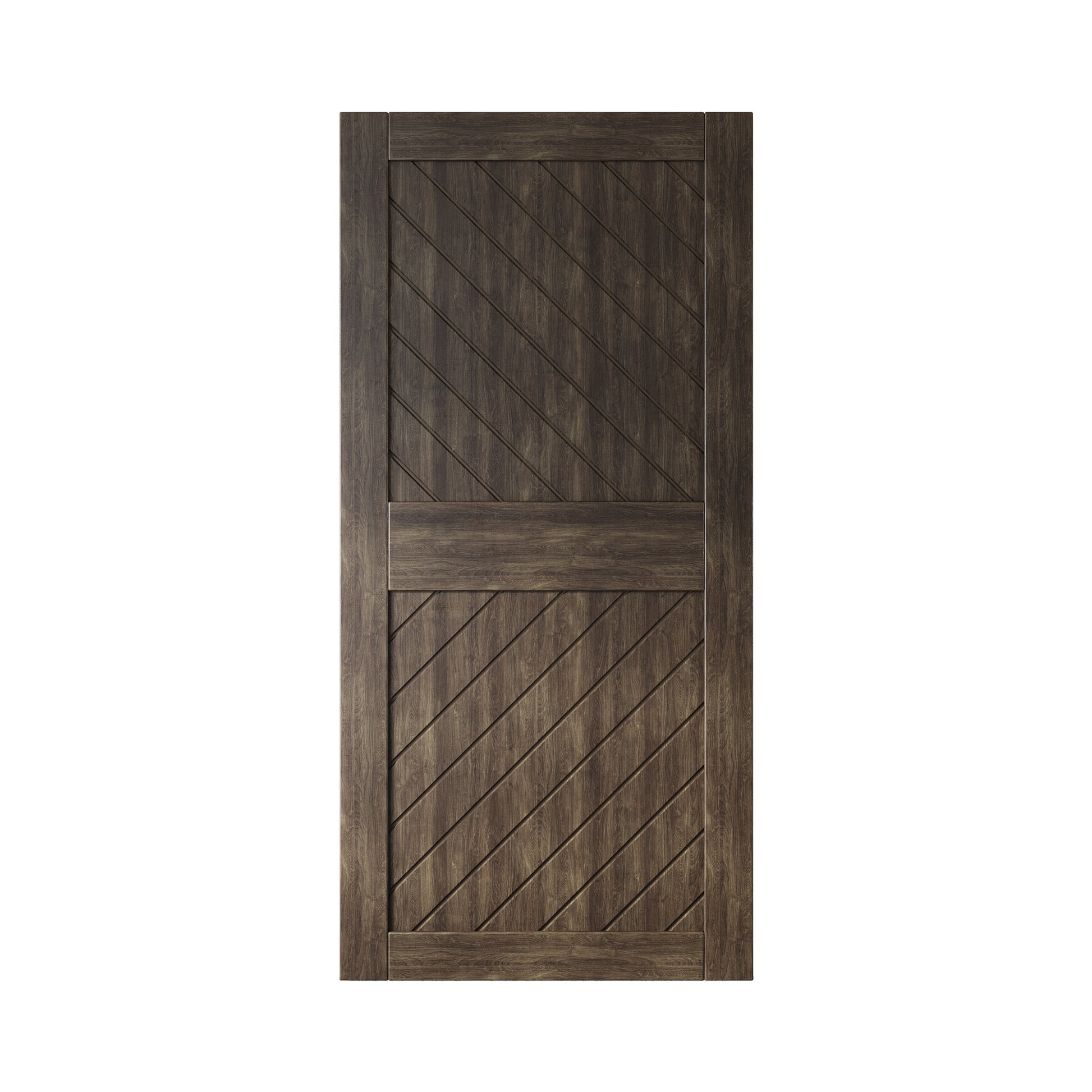 HOMACER 40-in x 84-in Ebony Prefinished Non-standard Pine Wood Solid core Single Barn Door (Hardware Not Included)