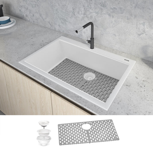 Ruvati epiGranite Drop-in 33-in x 22-in Granite Single bowl Kitchen Sink