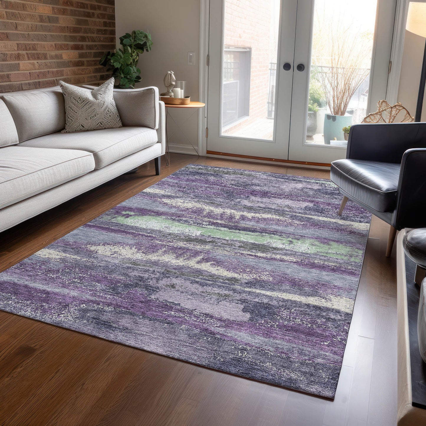 Addison Rugs Chantille ACN942PP 9 x 12 (ft) Loomed Purple Rectangular Indoor/Outdoor Machine washable Pet Friendly Area rug