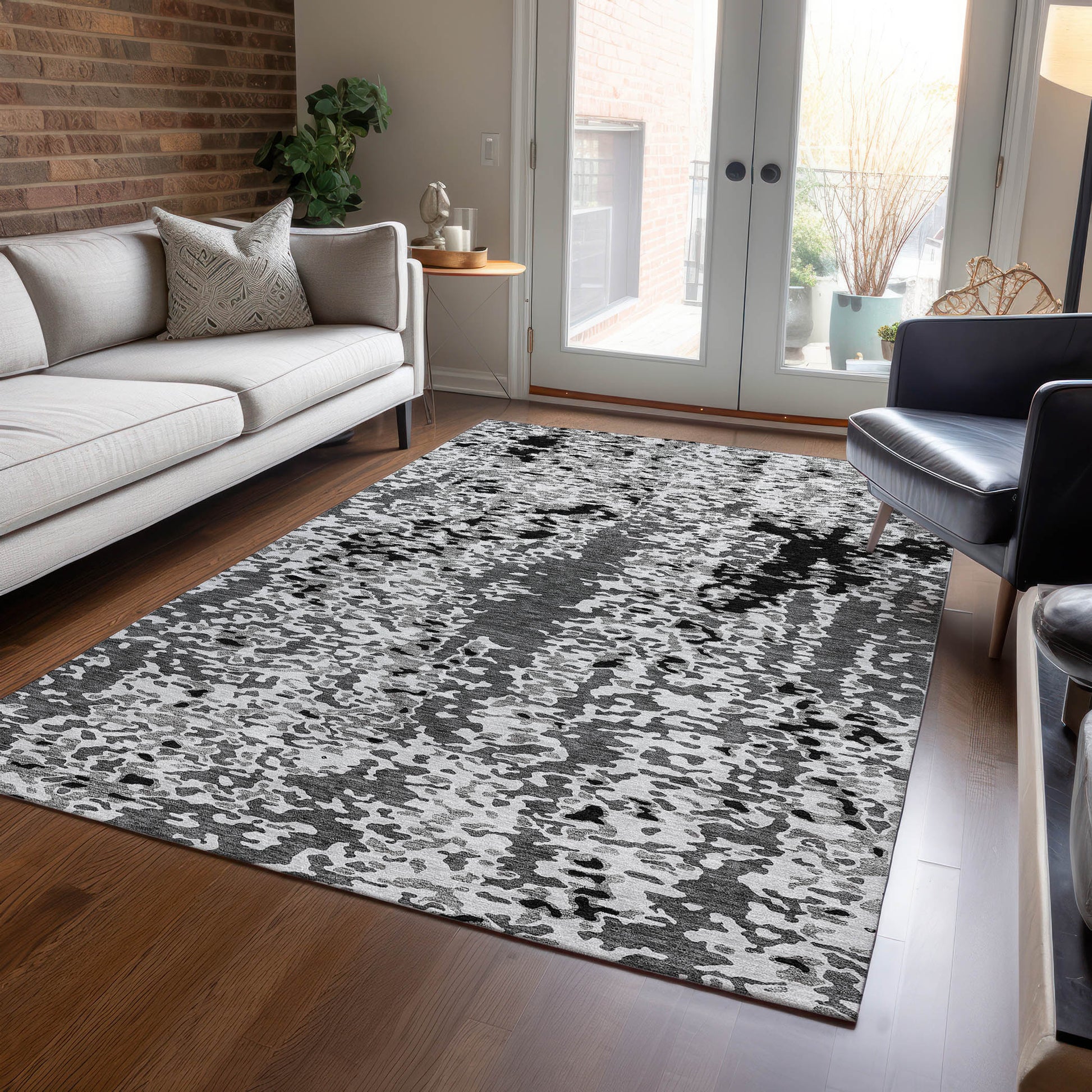 Addison Rugs Chantille ACN944GY 8 x 10 (ft) Loomed Gray Rectangular Indoor/Outdoor Machine washable Pet Friendly Area rug