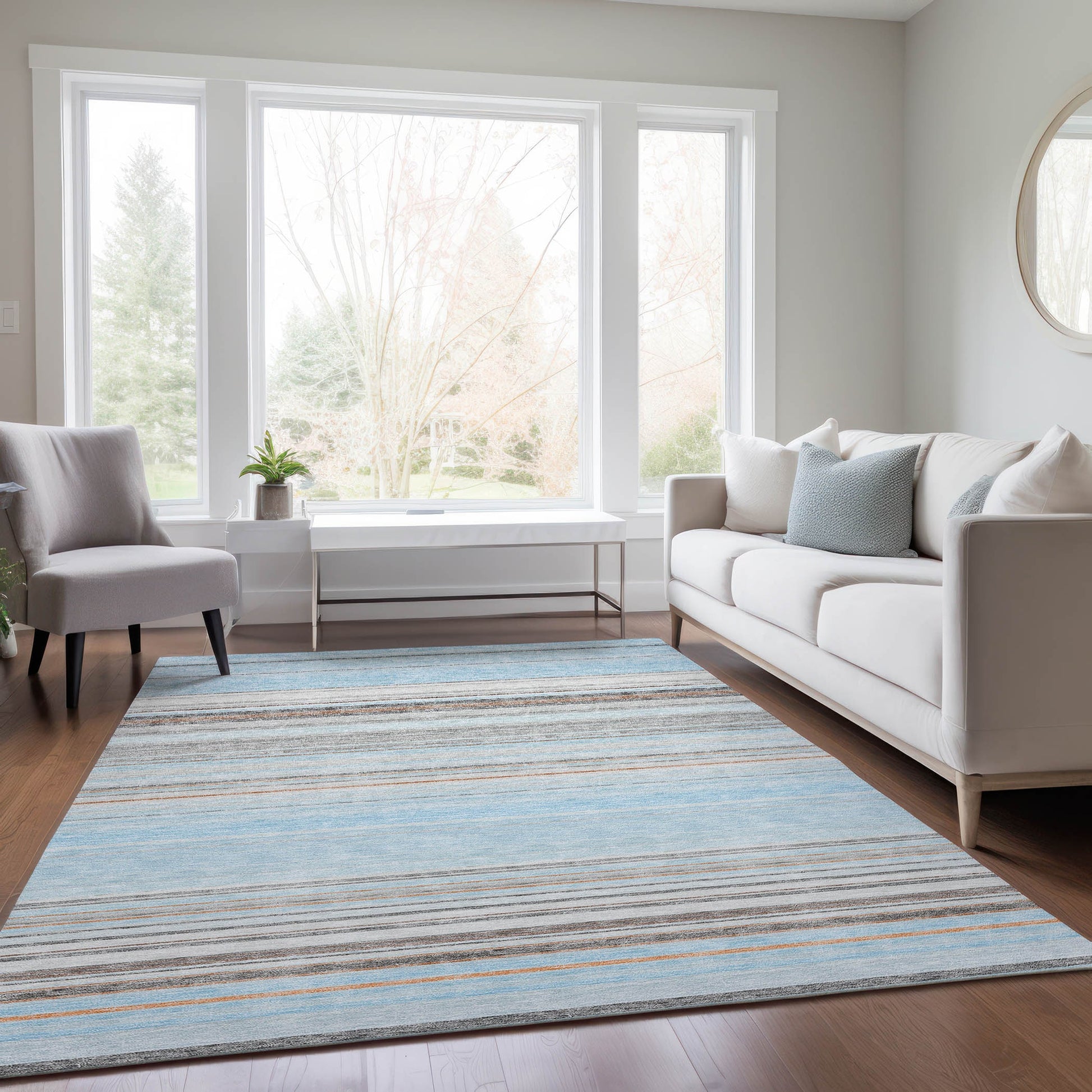 Addison Rugs Chantille ACN979SK 9 x 12 (ft) Loomed Sky Rectangular Indoor/Outdoor Machine washable Pet Friendly Area rug