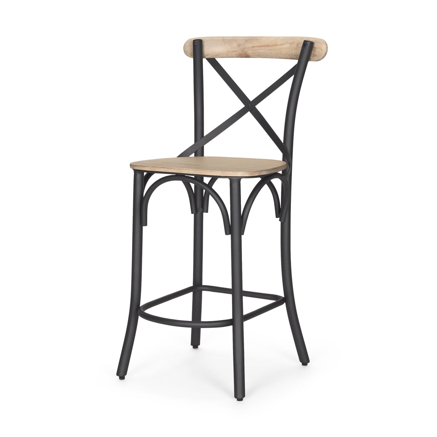 Mercana Brown 26.25-in H Counter height Wood Bar Stool