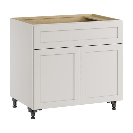 Whalen CLICK-IT Windsor Lane 36-in W x 34.5-in H x 24-in D Light Gray Birch Base Ready to assemble (RTA) Plywood Cabinet Raised Panel