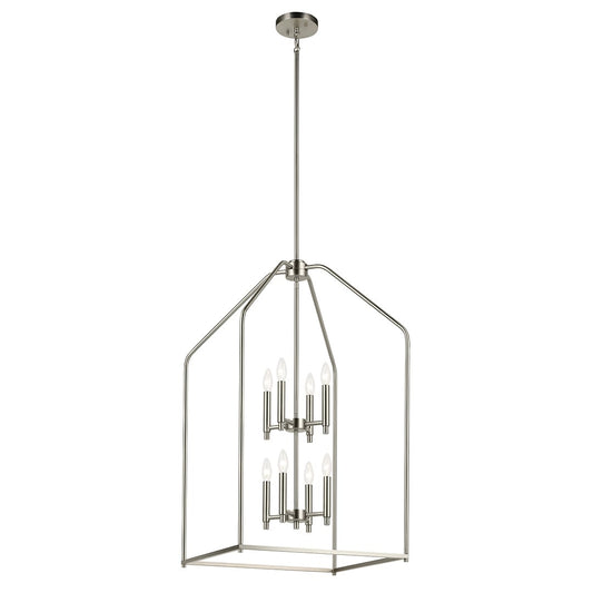 Kichler Madden 8 -Light Brushed Nickel Modern/contemporary Rectangle Medium Hanging Pendant light 6814638