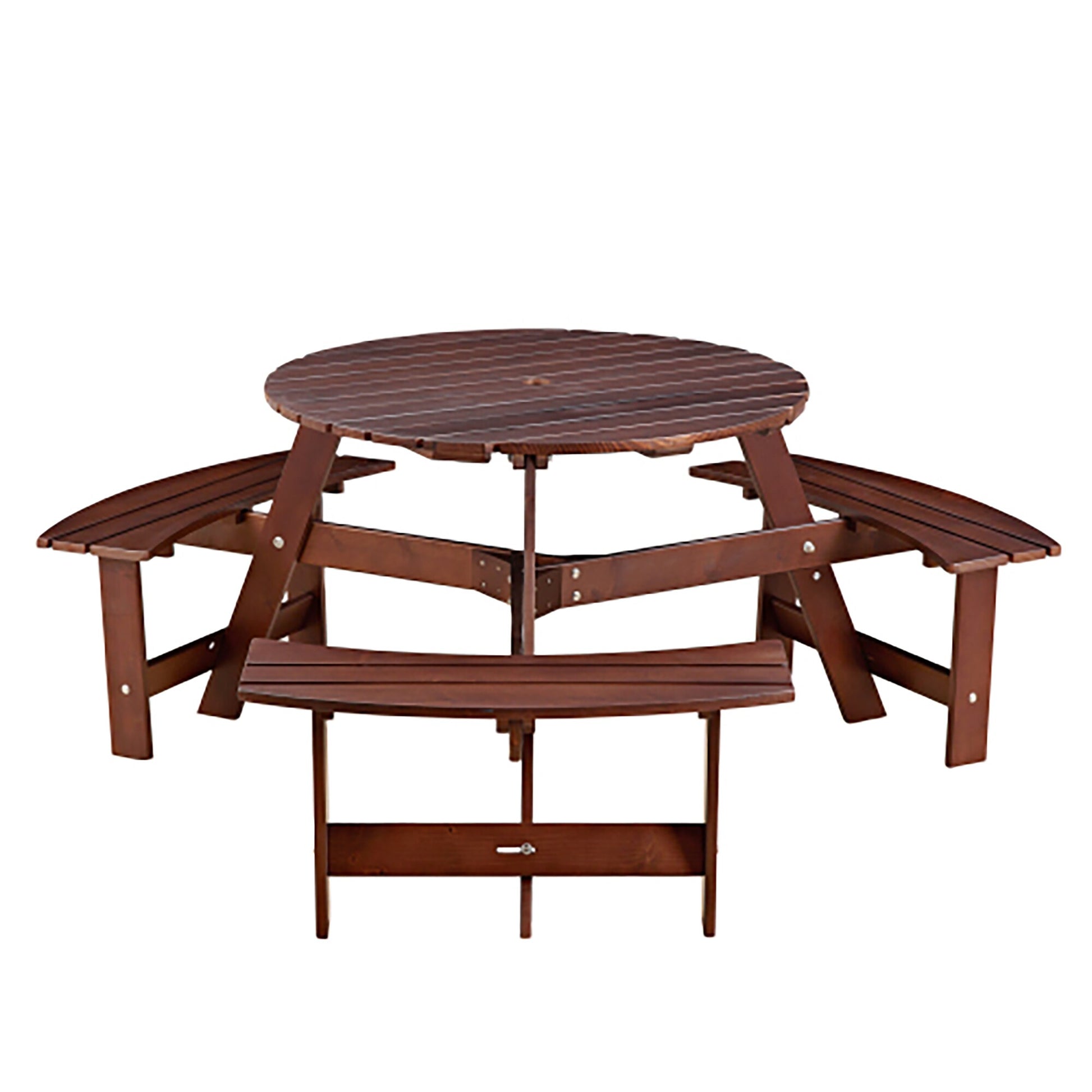 Sumyeg 35.5-in Brown wood Round Picnic Table