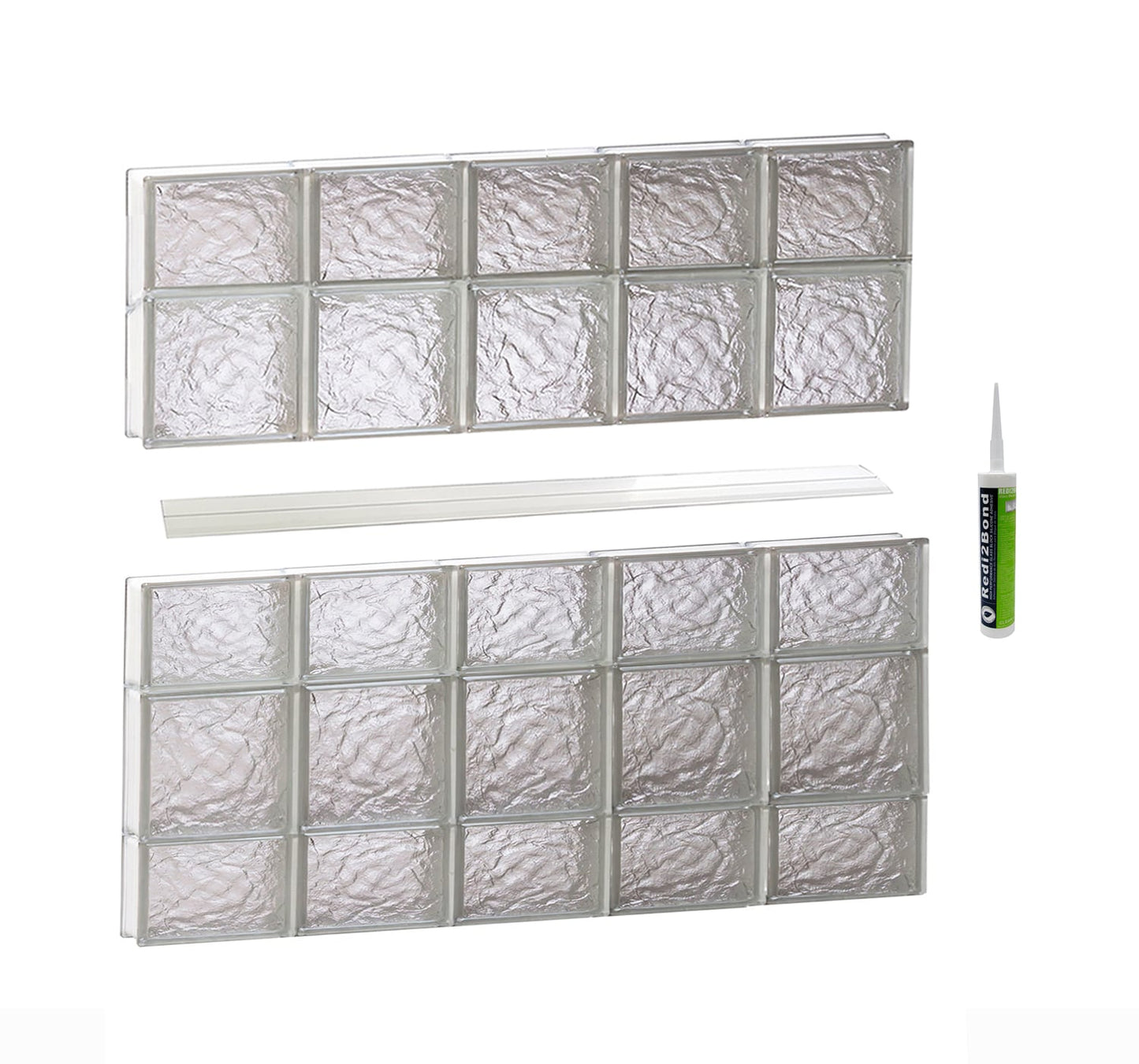 REDI2SET Ice Glass 38-3/4-in x 32-3/4-in Frameless Replacement Glass Block Window