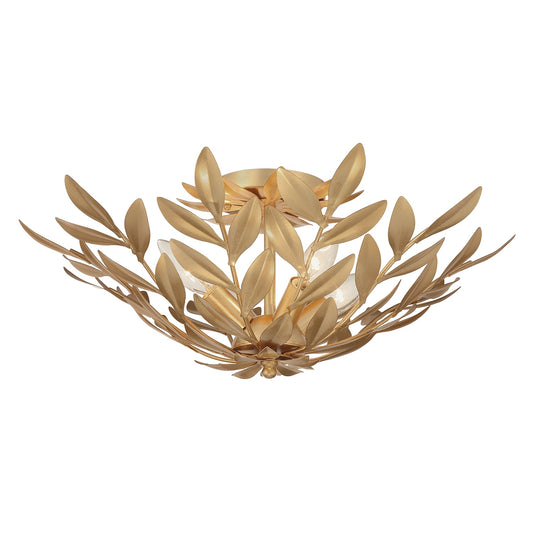 Crystorama Broche 4 -Light 20.75-in Antique Gold Semi Flush Mount Light