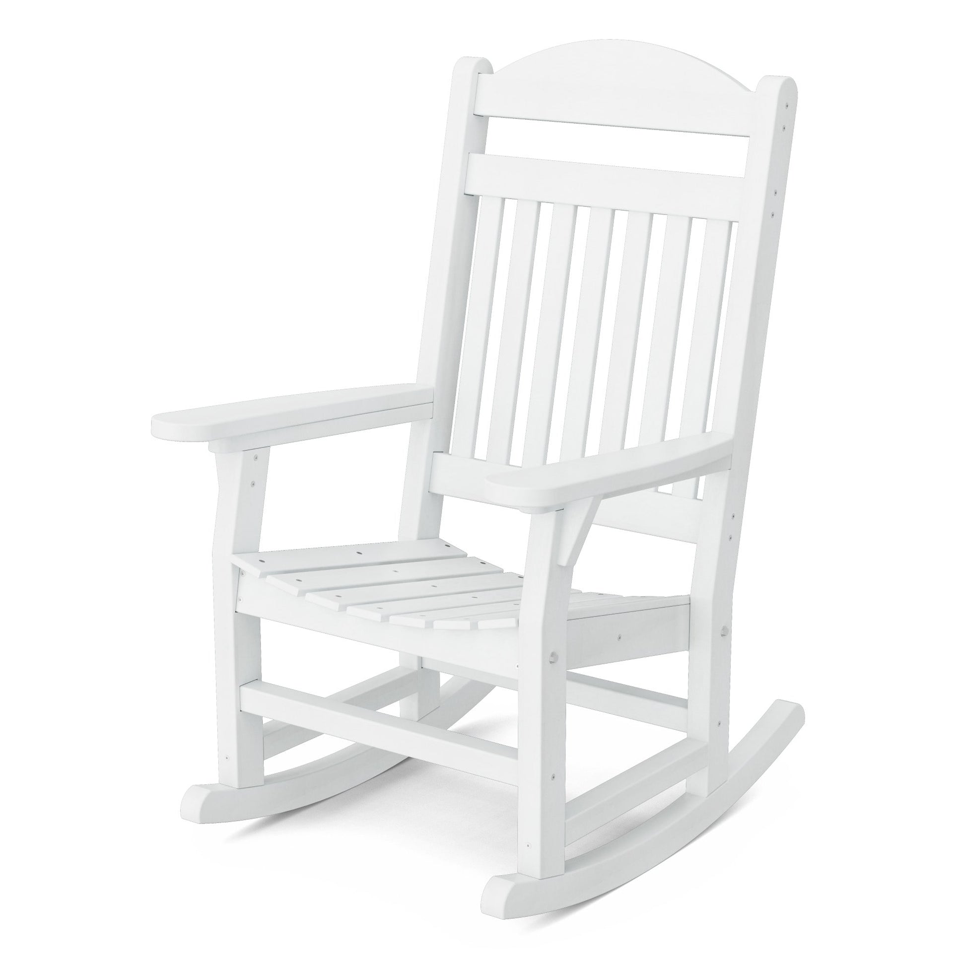 Wildridge Heritage Traditional White HDPE Frame Rocking Chair with Slat Seat