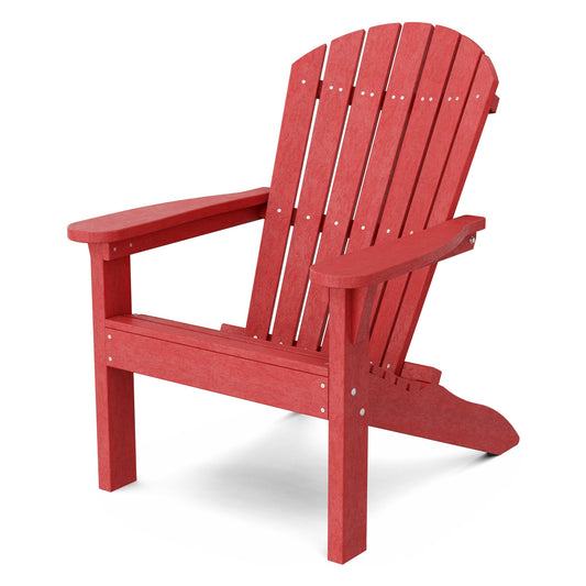 Wildridge Heritage Sunset Cardinal Red HDPE Frame Stationary Adirondack Chair with Slat Seat