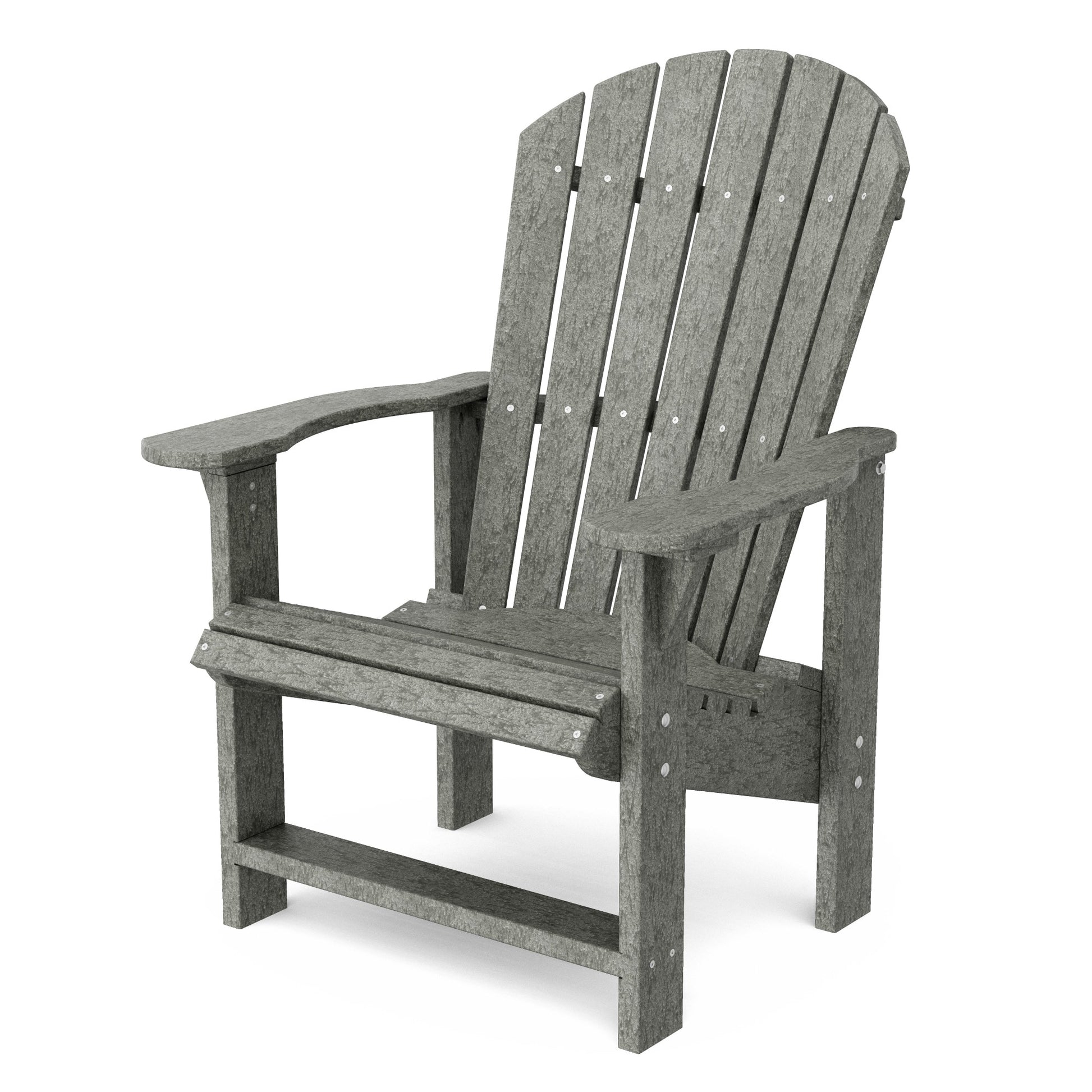 Wildridge Heritage Upright Dark Gray HDPE Frame Stationary Adirondack Chair with Slat Seat
