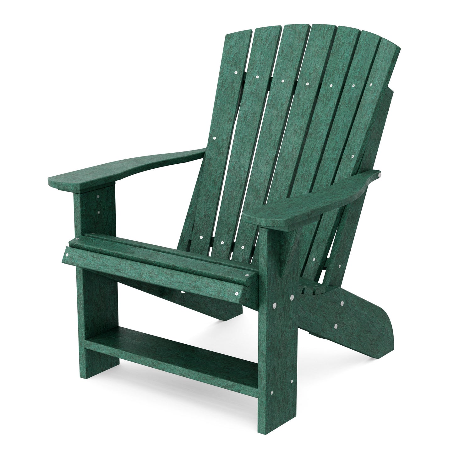 Wildridge Heritage Turf Green HDPE Frame Stationary Adirondack Chair with Slat Seat