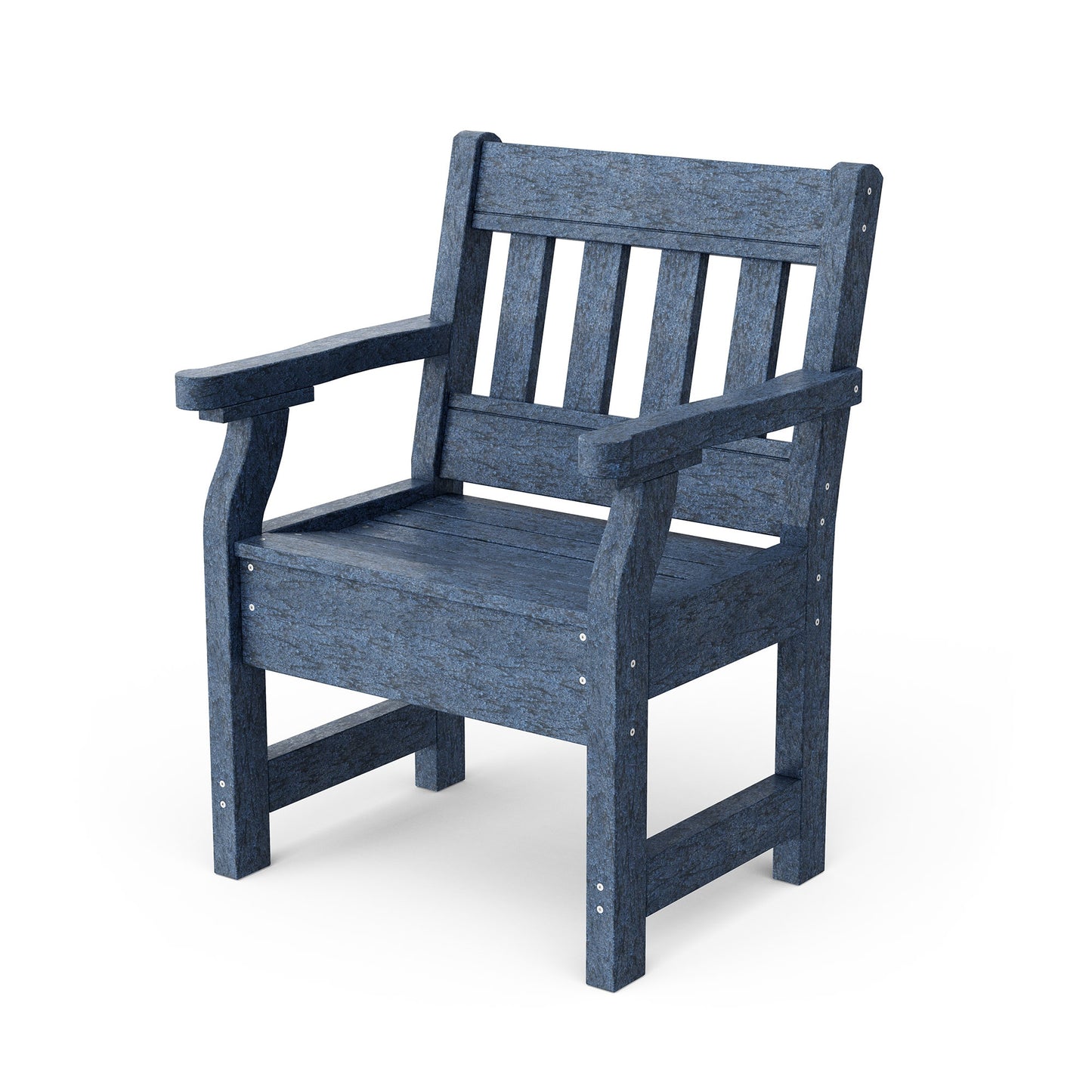 Wildridge Heritage Garden Patriot Blue HDPE Frame Stationary Conversation Chair with Slat Seat