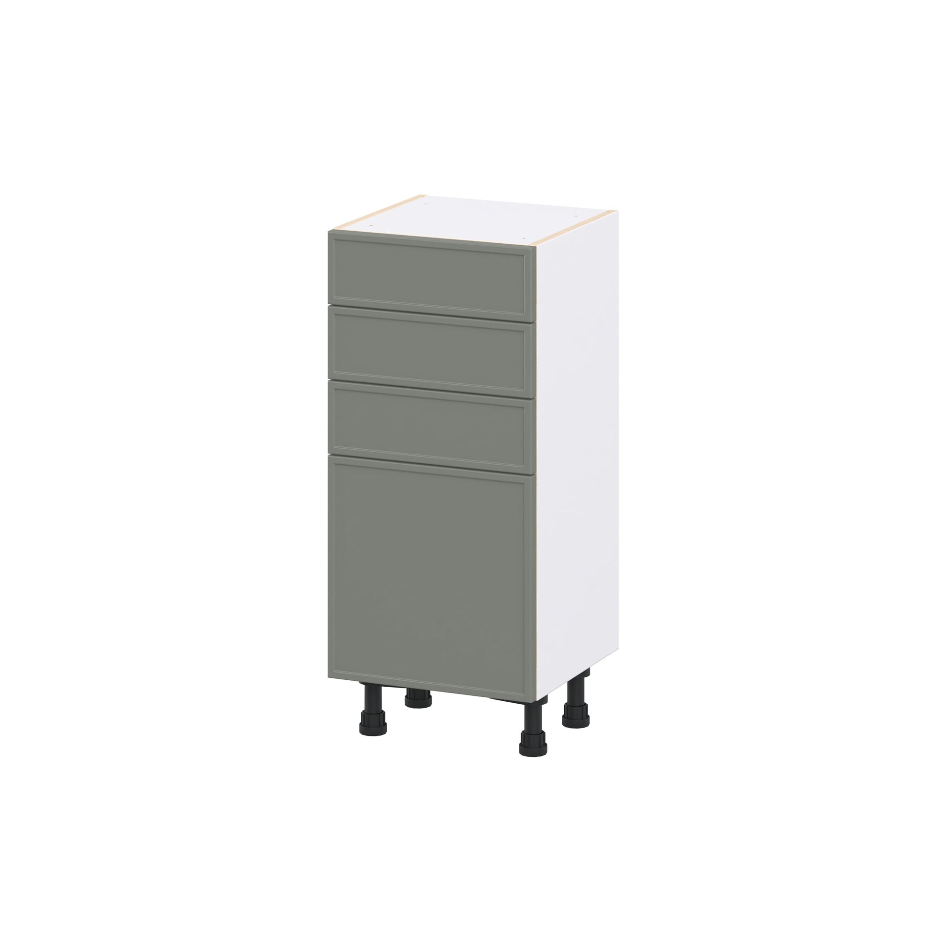 Hugo&Borg Concord 15-in W x 34.5-in H x 14.91-in D Moss Green 3 -Drawers Base Fully assembled Cabinet Flat Panel