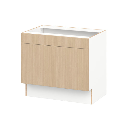 Hugo&Borg Winston 36-in W x 32.5-in H x 24.5-in D Mojavi Oak Sink Base Fully assembled Cabinet Flat Panel