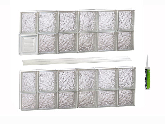 REDI2SET Ice Glass 42-1/2-in x 29-in Frameless Replacement Dryer vent Glass Block Window