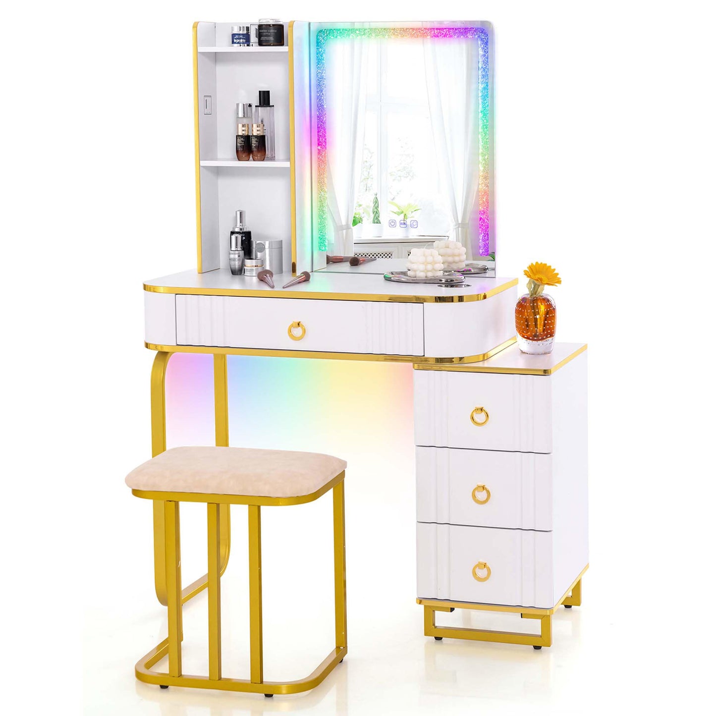 Costway 15.5-in White Makeup Vanity