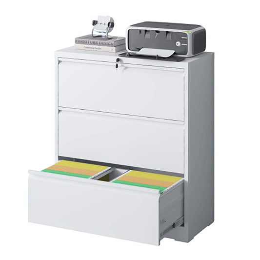 GZMR Lateral File Cabinet 3 Drawer White 3 -Drawer 15.75-in File Cabinet