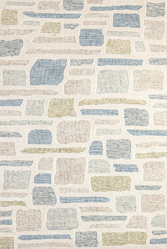 Bashian Verona 5 x 8 (ft) Wool Multi Rectangular Indoor Geometric Area rug