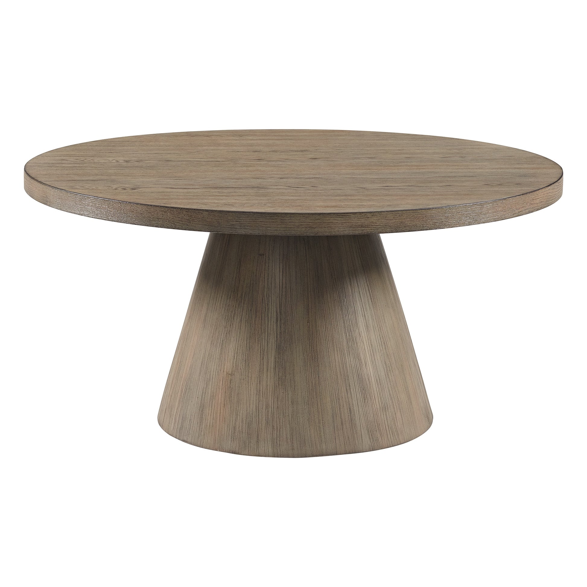Picket House Furnishings Scandinavian Round Wood veneer Grey Oak 36-in W x 18-in H Coffee Table