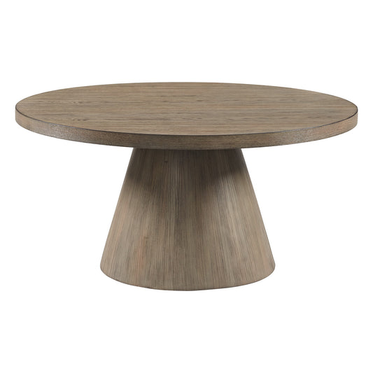 Picket House Furnishings Scandinavian Round Wood veneer Grey Oak 36-in W x 18-in H Coffee Table