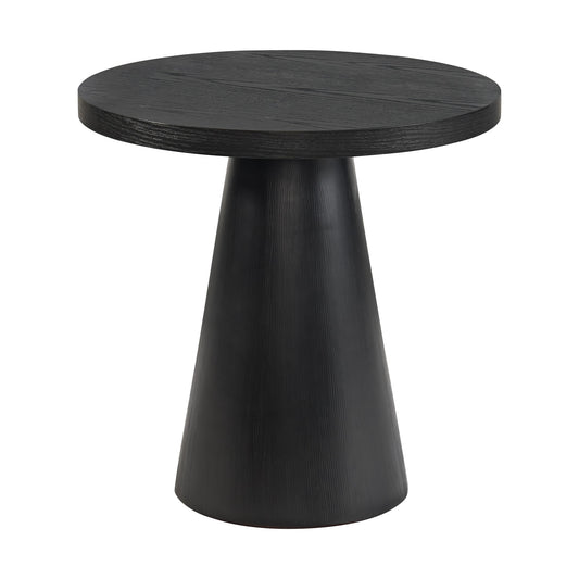 Picket House Furnishings Canal 22-in W x 22-in H Black Wood veneer Round Scandinavian End Table Assembly Required