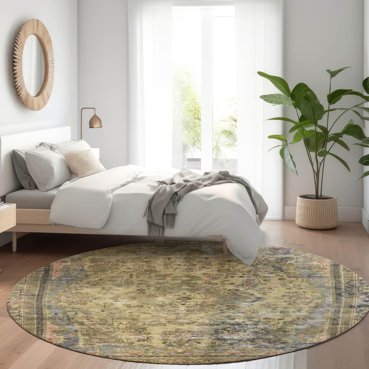 Addison Rugs Chantille ACN1646AL 8 x 8 (ft) Loomed Aloe Round Indoor/Outdoor Machine washable Pet Friendly Area rug