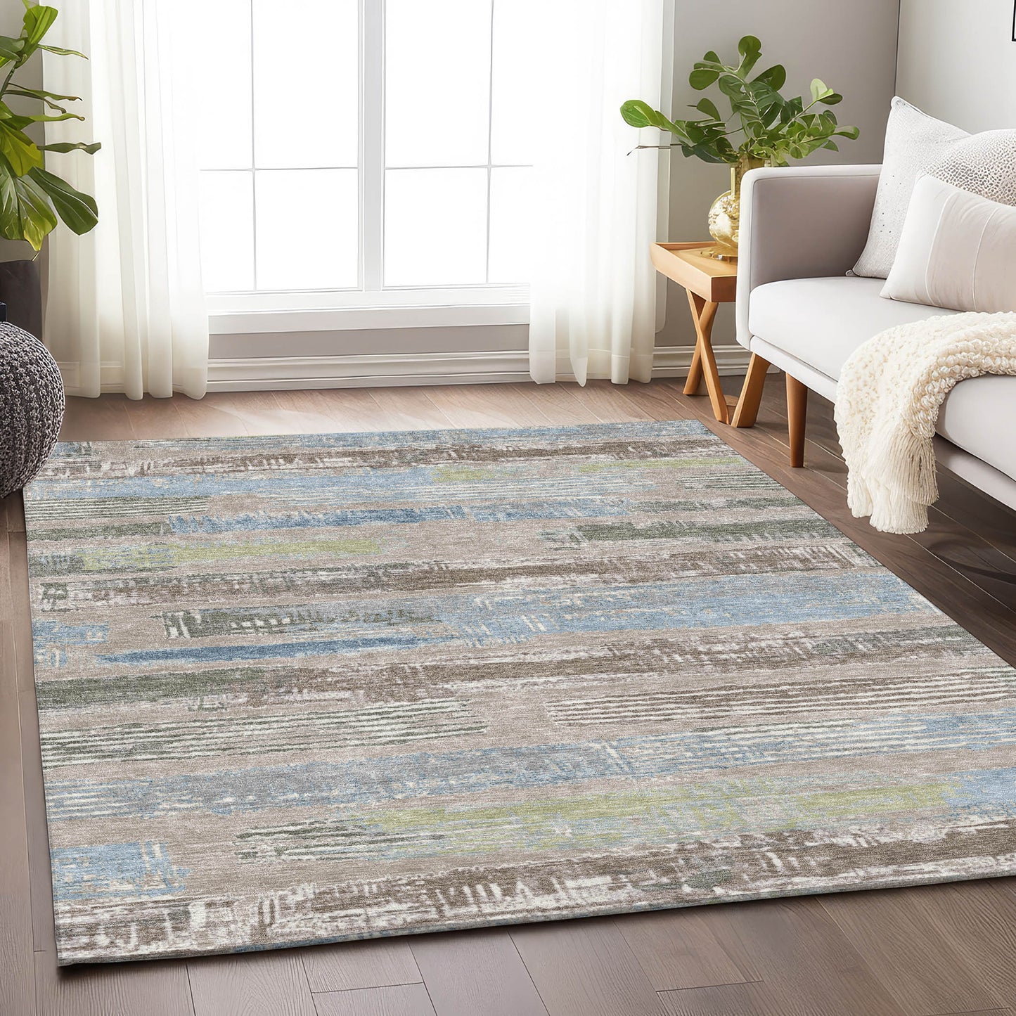 Addison Rugs Chantille ACN1665TP 9 x 12 (ft) Loomed Taupe Rectangular Indoor/Outdoor Machine washable Pet Friendly Area rug