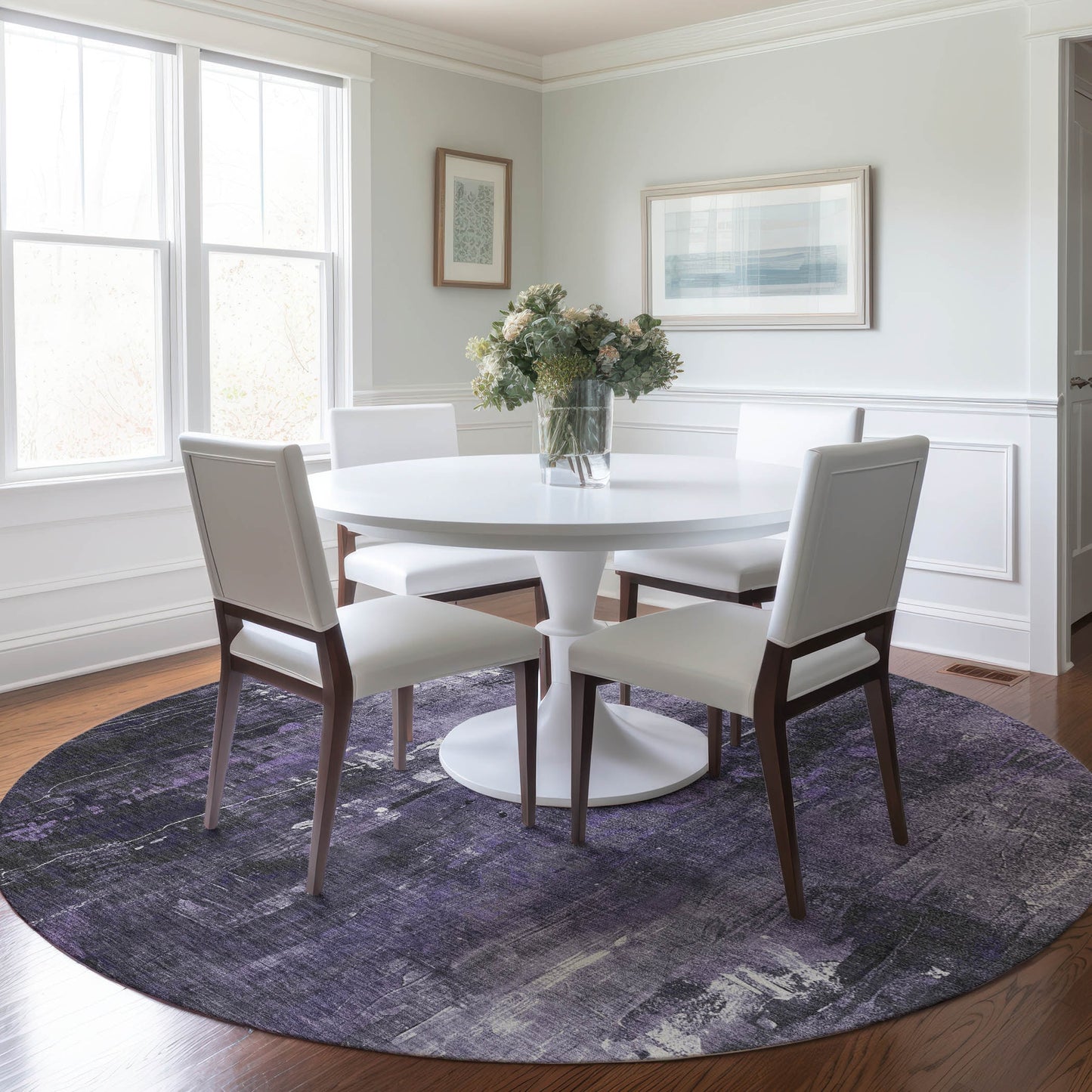 Addison Rugs Chantille ACN1683PP 8 x 8 (ft) Loomed Purple Round Indoor/Outdoor Machine washable Pet Friendly Area rug