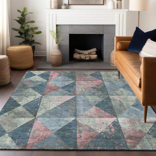 Addison Rugs Chantille ACN1721DN 9 x 12 (ft) Loomed Denim Rectangular Indoor/Outdoor Machine washable Pet Friendly Area rug