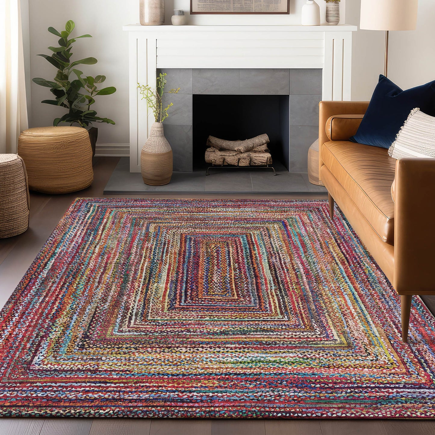 Addison Rugs Chantille ACN1725PK 8 x 10 (ft) Loomed Paprika Rectangular Indoor/Outdoor Machine washable Pet Friendly Area rug