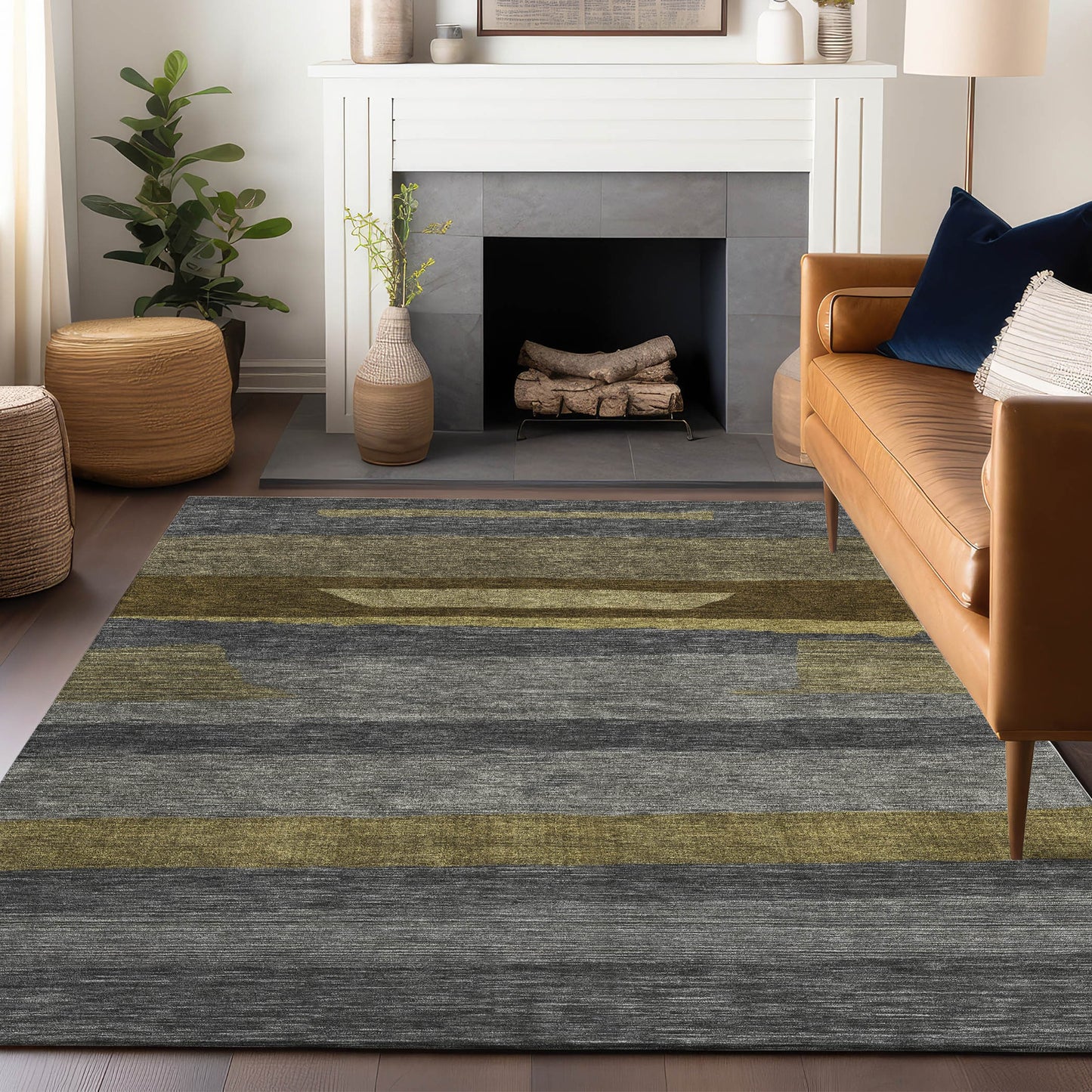 Addison Rugs Chantille ACN1736GY 8 x 10 (ft) Loomed Gray Rectangular Indoor/Outdoor Machine washable Pet Friendly Area rug