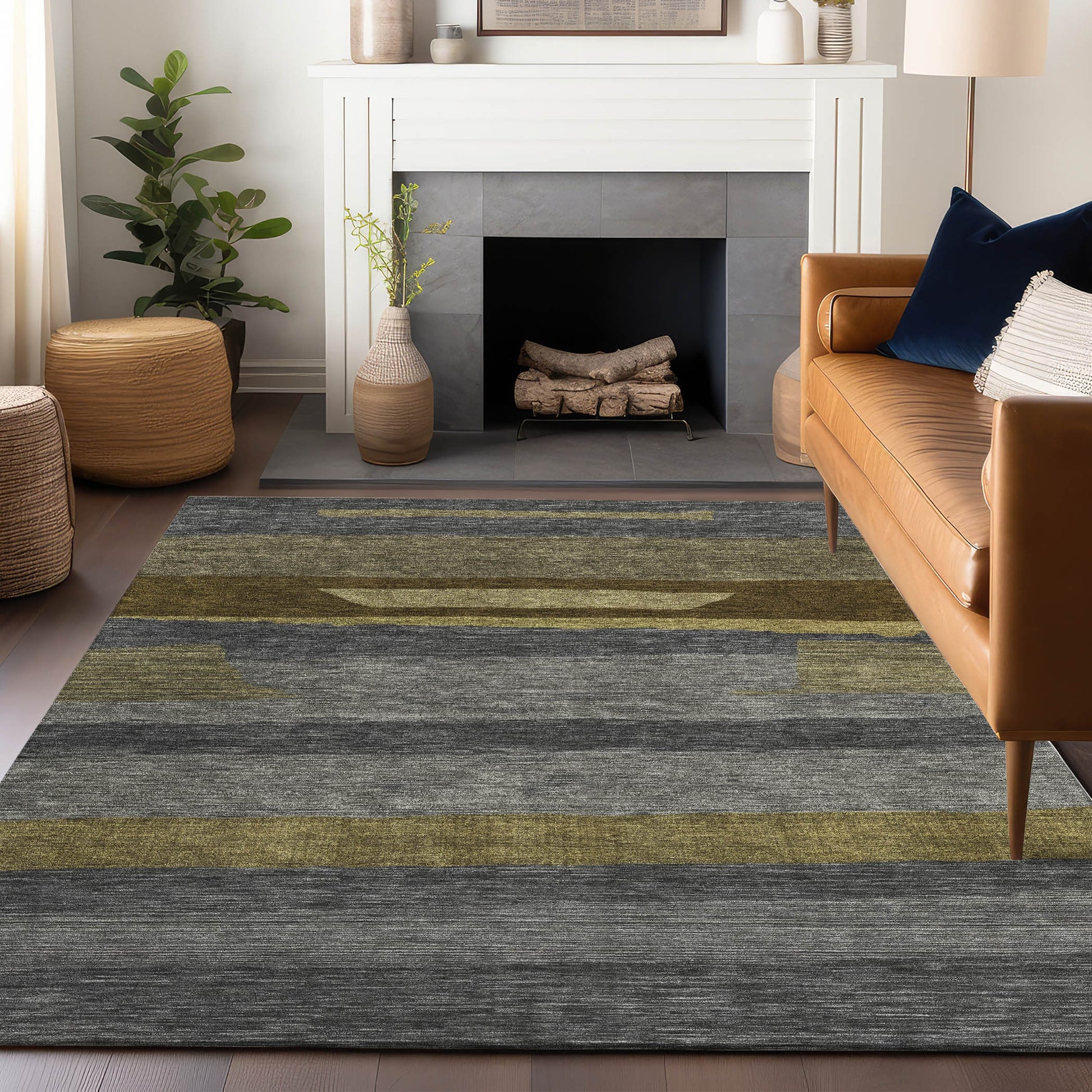 Addison Rugs Chantille ACN1736GY 8 x 10 (ft) Loomed Gray Rectangular Indoor/Outdoor Machine washable Pet Friendly Area rug